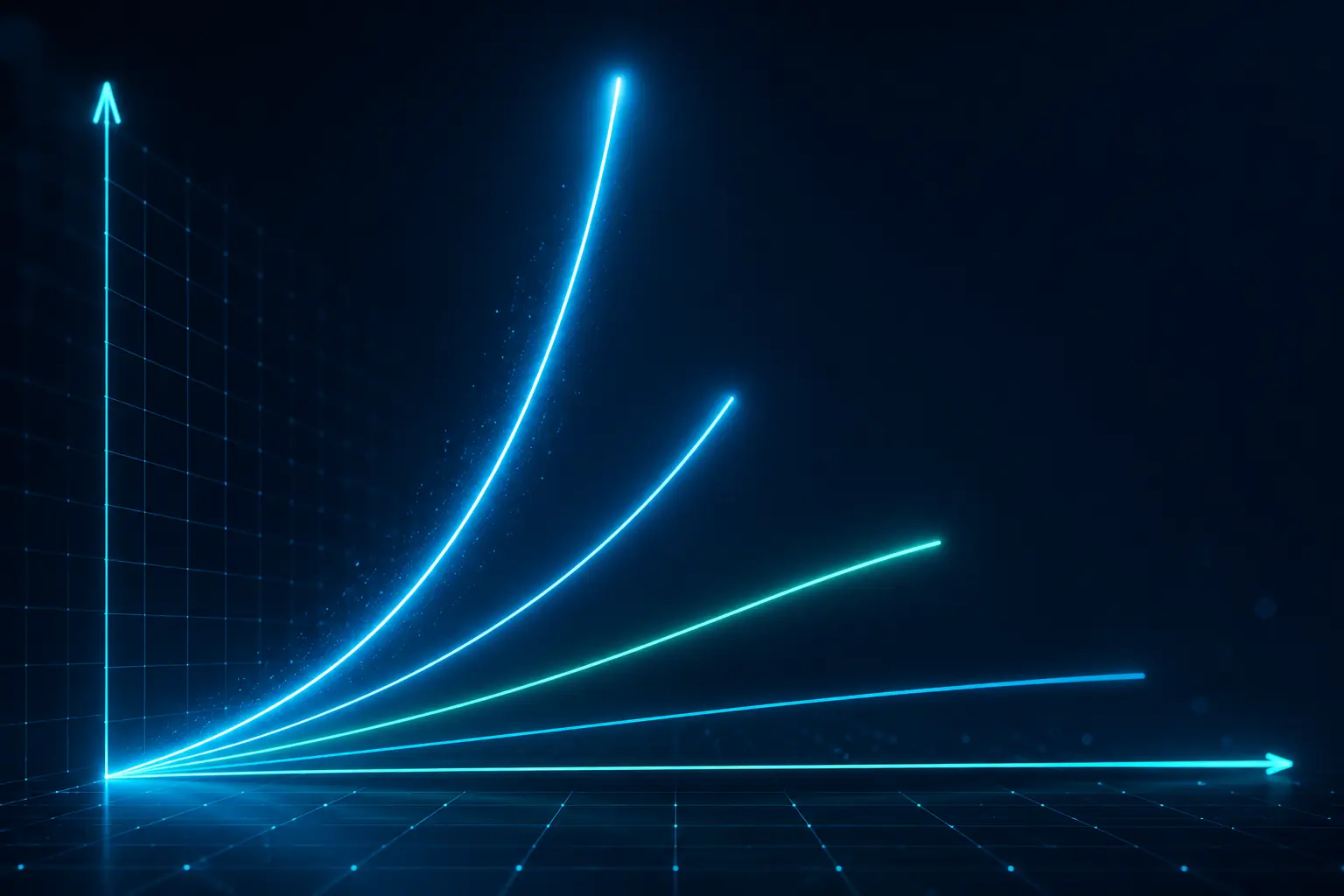 Big-O growth curves comparing constant, logarithmic, linear, linearithmic, quadratic, and exponential time as input size grows.